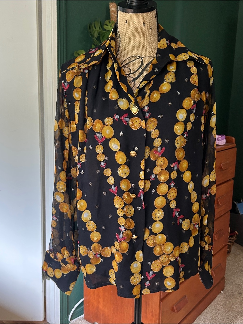Vintage Christian Dior Boutique Blouse with Woven Serial Code